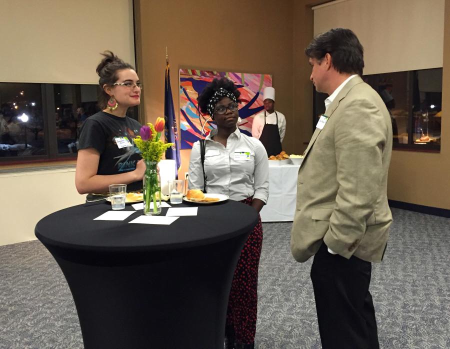 Students interacted with members of the Board of Trustees  at a recent social event. 