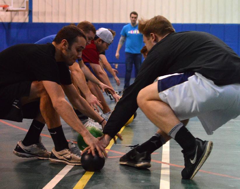 Participants battle it out in the final rounds of the Colleges Against Cancer Dodgeball Tournament.