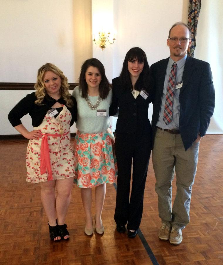 From left to right, Devon Dudley, Susan Baltes, Amber Matha and Thomas Cook, Ph.D.