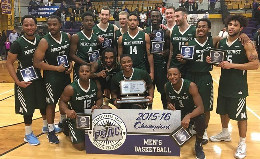Men's basketball team wins 2015-2016 PSAC championship for the first time in its history on March 6