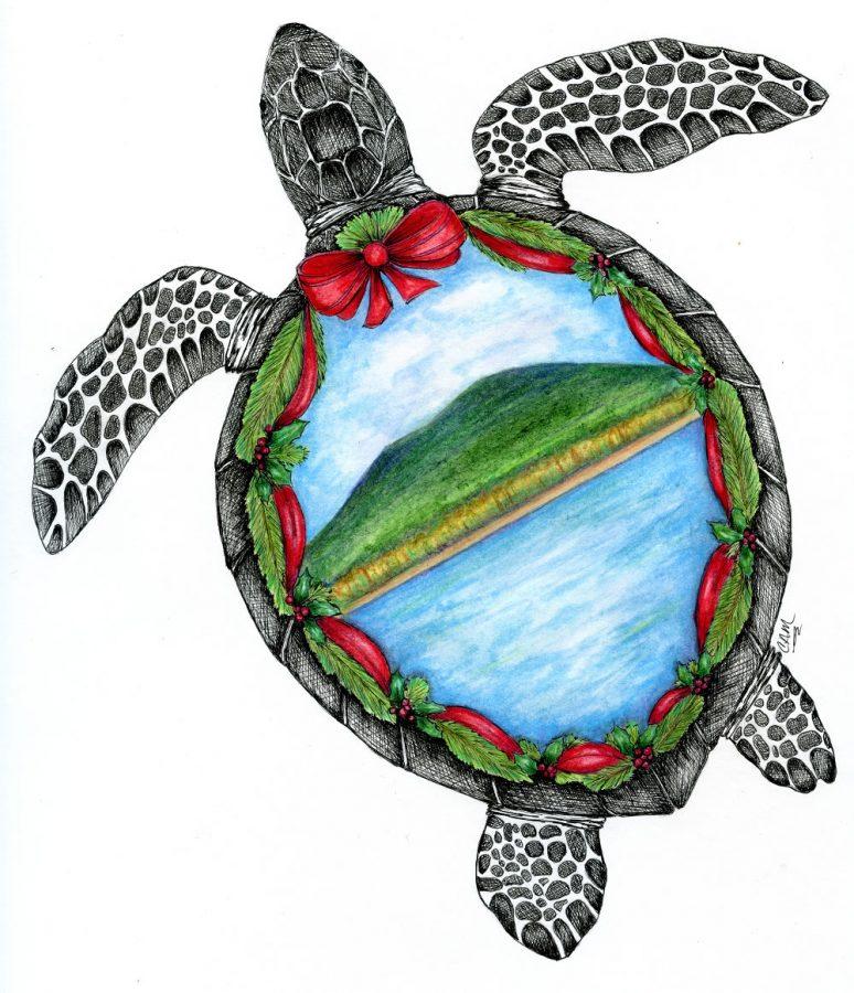 Christine Mathas ornament design for the Sea Turtle Conservancys Christmas 2016 Holiday Ornament.