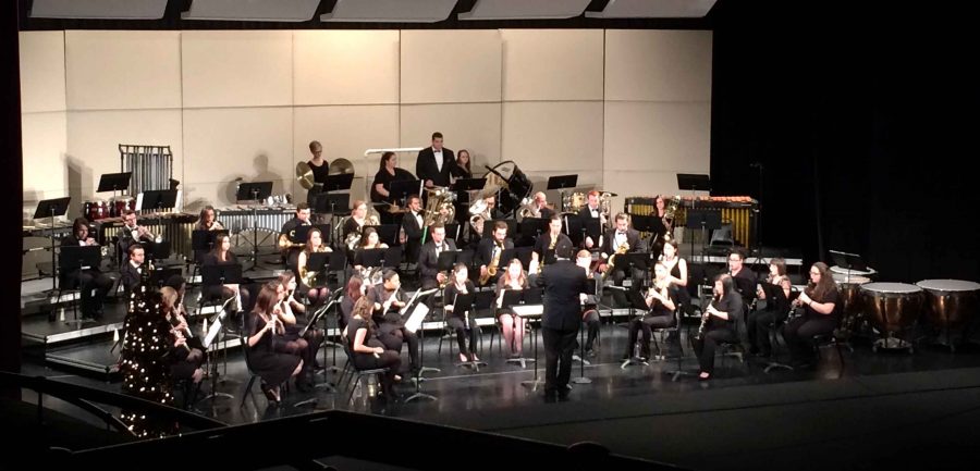 The Wind Ensemble in the Performing Arts Center during their fall concert of last year. 