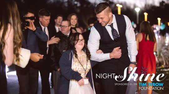The Tim Tebow Foundation sponsors the Night to Shine, an event that has begun to spread throughout the United States and international community.
