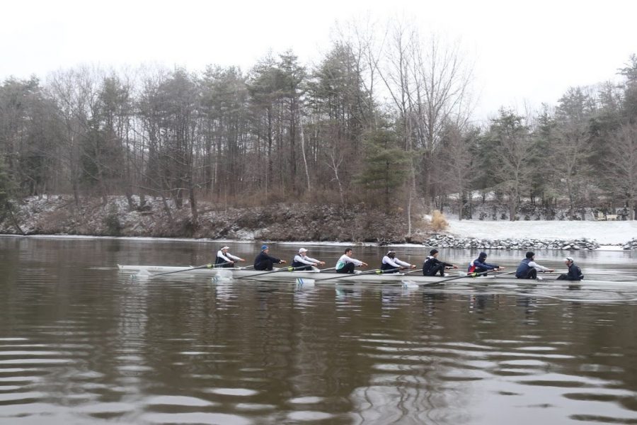 Laker rowers, pictured, made waves, beating Dartmouth College in a Hanover, New Hampshire, dual meet.