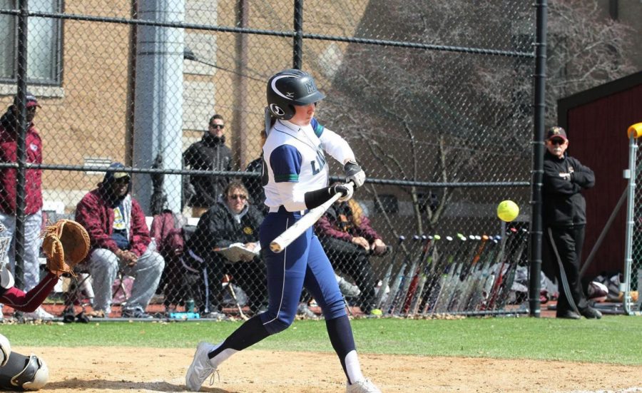 Freshman Madison Fry, shown here in a 2019 game against Gannon, led the Lakers to a 6-2 win against the University of the Sciences in Mercyhurst’s second game of the Florida spring break trip. 