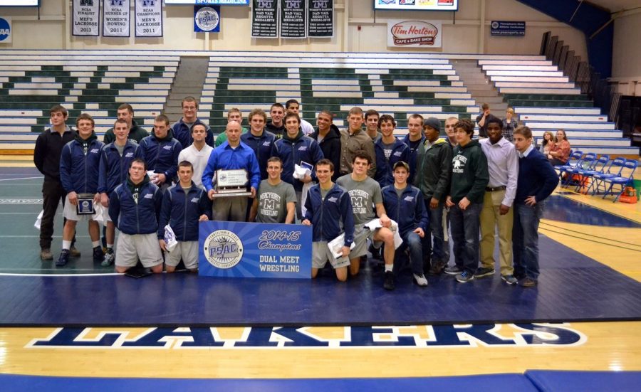 Athletic throwback: 2015 wrestling team wins third straight PSAC crown