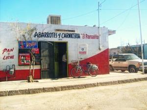 The city of Juarez is extremely poor. The picture shows a shop in one of the poor neighborhoods or "barrios".