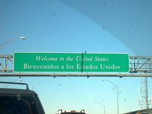 Chavez crosses the Mexican border back into the safety of the U.S.