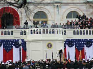 Caitlin Handerhan photo: President Barack Obama finishes up his inaugural address in Washington D.C.