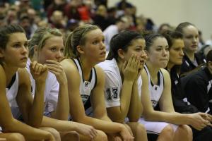 The Mercyhurst College women&amp;#039;s basketball team looks on as they lose yet another game against Gannon.