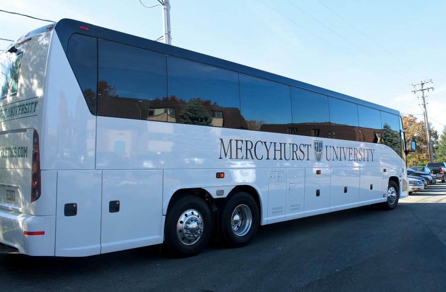 The new university buses, intended primarily for athletic teams, contain Wi-Fi, television screens and bathrooms. 