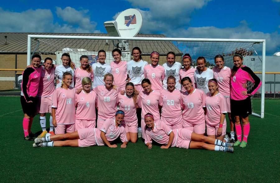 Women’s soccer wears pink for breast cancer awareness