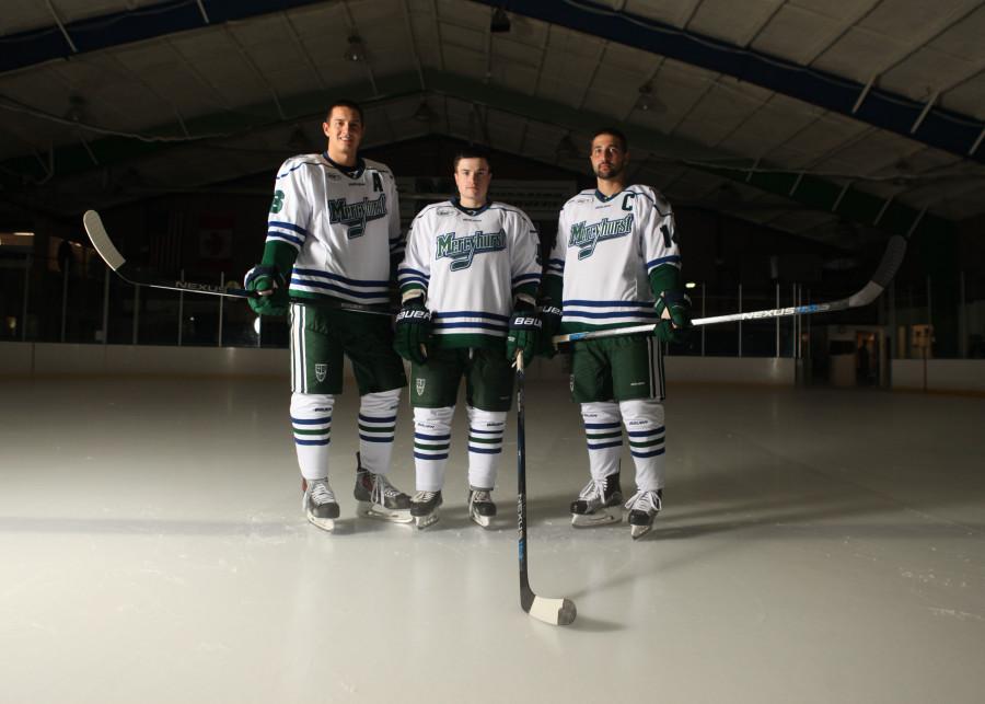 From left are seniors Kyle Cook, Michael Monteith and Anthony Mastrodicasa. Not pictured Spencer Bacon 