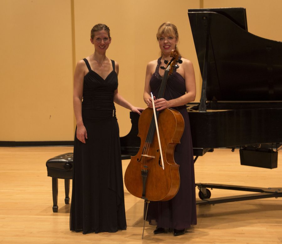 On the left is Sarah Kahl, D.M.A., and on the right is the star of the recital, Robin Hasenpflug. 