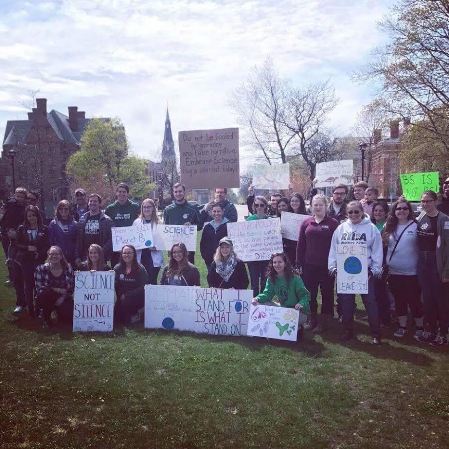 Mercyhurst students marched in Erie, showing support for science.