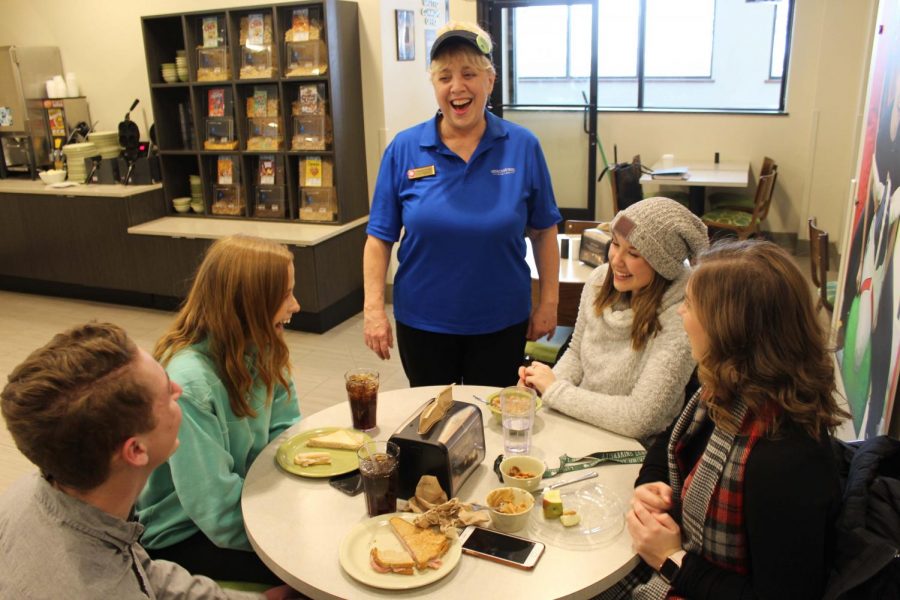 One of Rhonda Blount’s favorite parts of working at the Grotto Commons is having the opportunity to get to know students and learn about their lives.