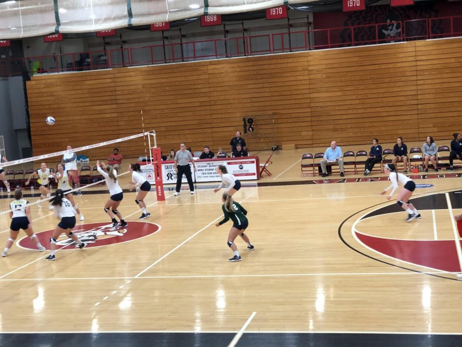 The Lakers square off against Notre Dame College of Ohio during the California of Pennsylvania tournament Sept. 8. The Lakers would ultimately fall to Notre Dame and split the tournament.