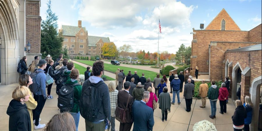 The 2019 Veterans Day flag raising brought groups of people from throughout campus to recognize the
sacrifices made by those who serve in the military. This year the event will be socially distanced. 