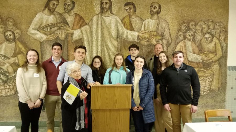 Students have “Dinner and Discussion” with Bishop Persico